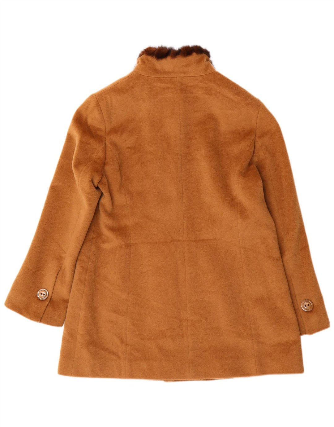 Sobretudo feminino vintage IT 43 lã marrom médio