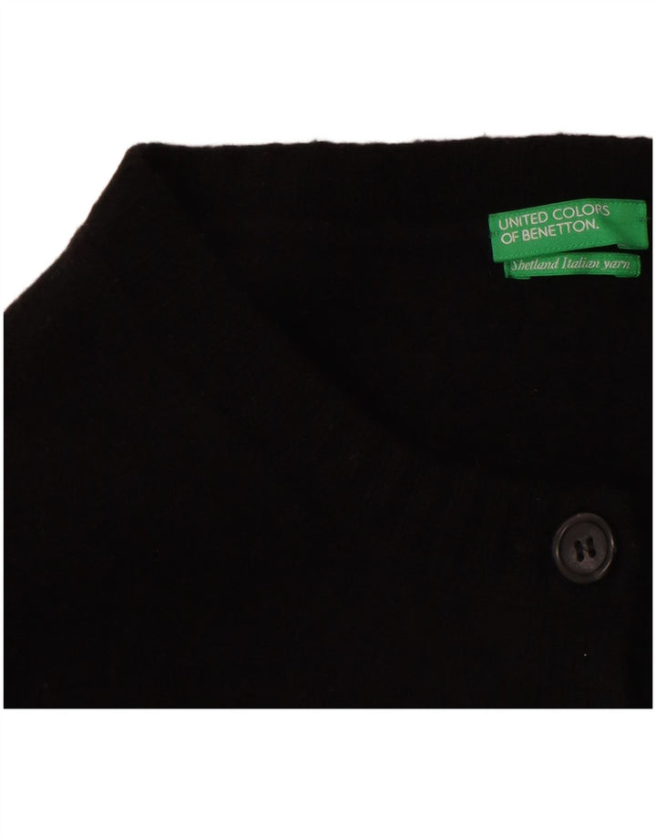 Suéter cardigã feminino Benetton Reino Unido 10 pequeno preto