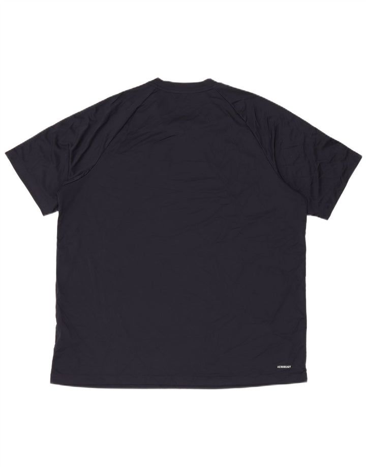 Adidas Mens Aeroready Camiseta Top 2XL Azul Marinho Poliéster