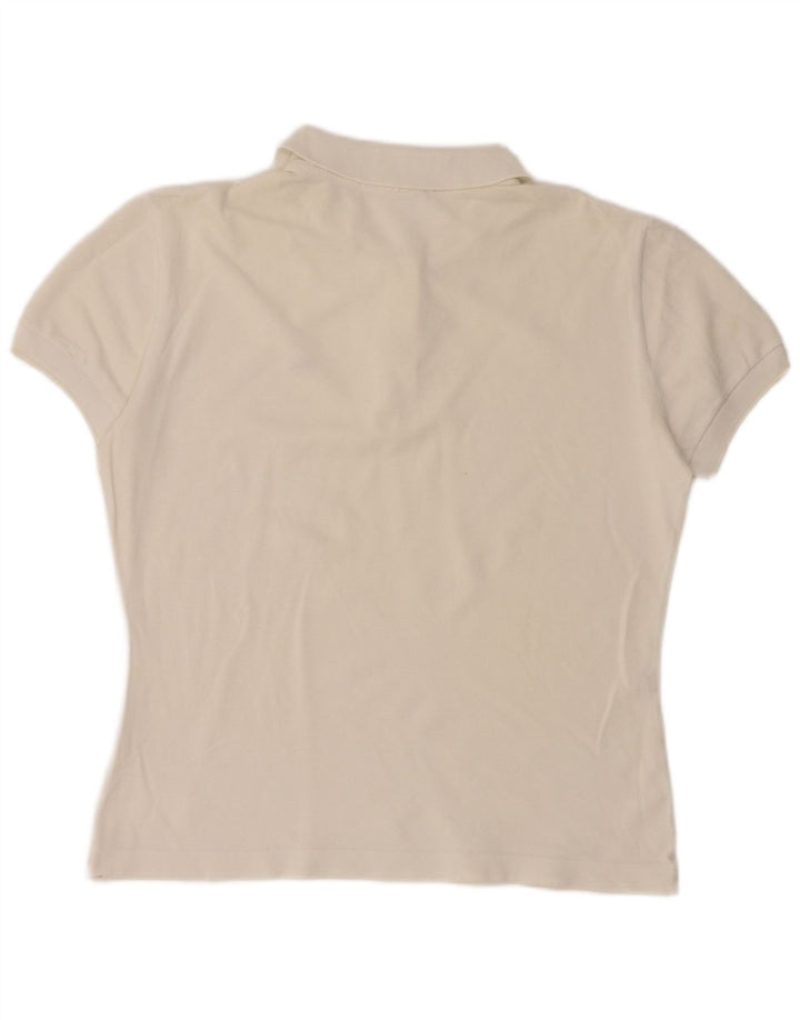 Camisa polo feminina Lacoste tamanho 46 XL algodão branco
