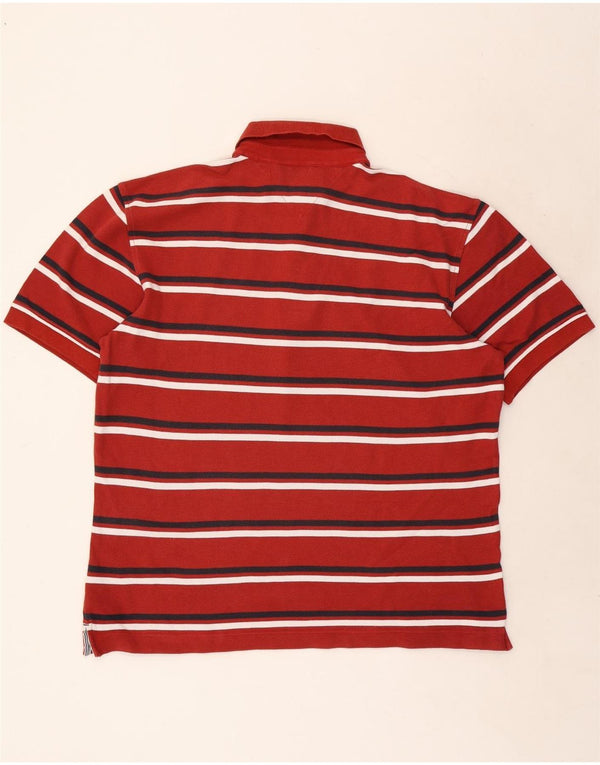 Camisa polo masculina Tommy Hilfiger XL listrada vermelha de algodão