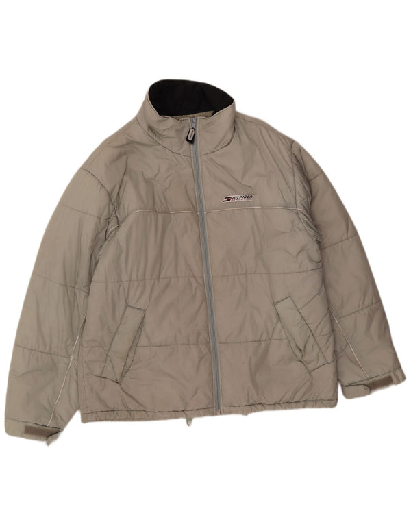 Jaqueta acolchoada masculina Tommy Hilfiger UK 40 grande cinza nylon