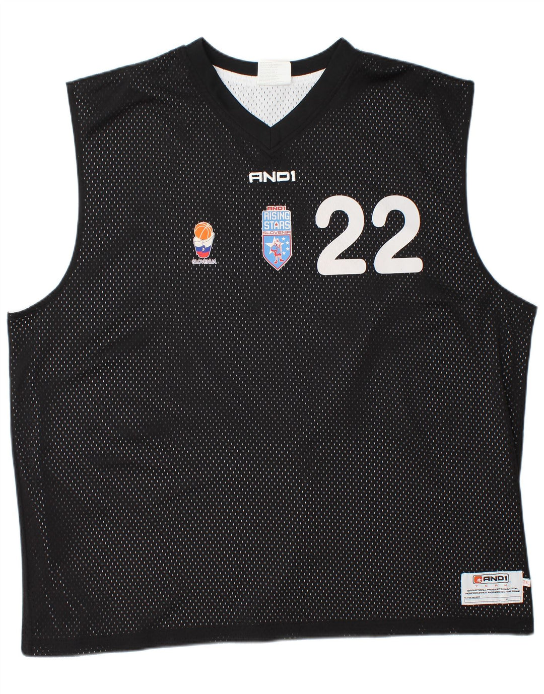 And1 Colete gráfico masculino Top 3XL poliéster preto
