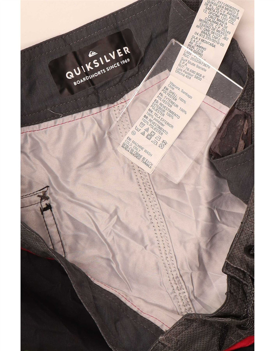 Quiksilver Shorts de natação masculino médio preto floral poliéster