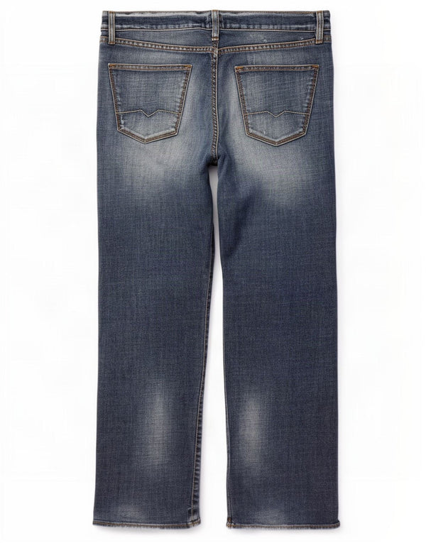 Hugo Boss Mens Straight Jeans W38 L32 Azul Algodão