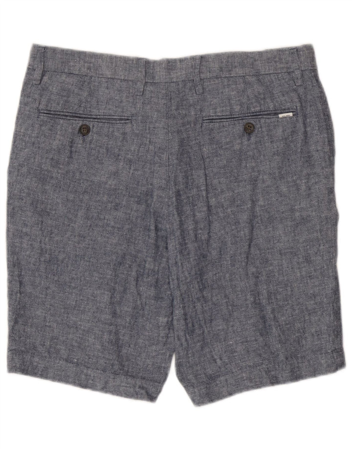 Shorts chino masculino Marks & Spencer W32 linho azul médio