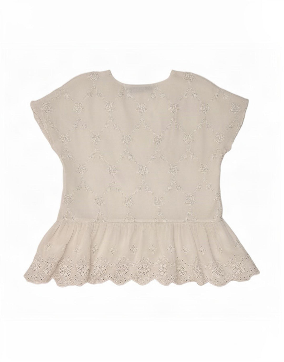 Blusa feminina Zara Top UK 10 pequena floral branca