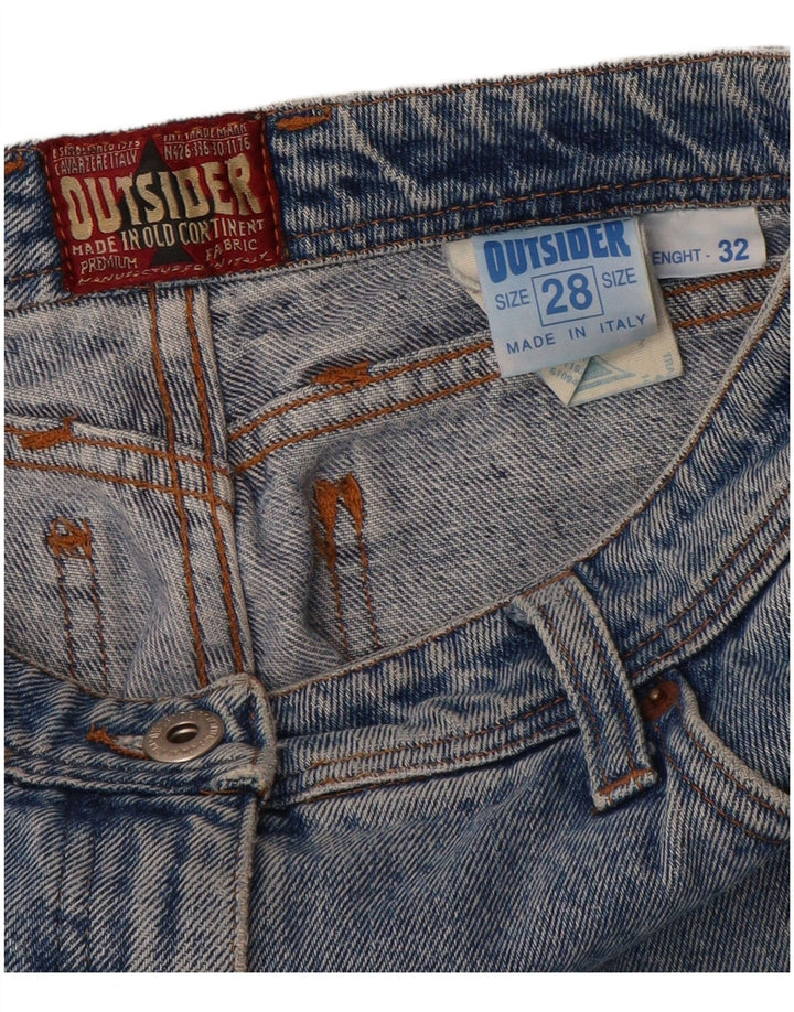 Jeans cônicos femininos Outsider W28 L32 algodão azul