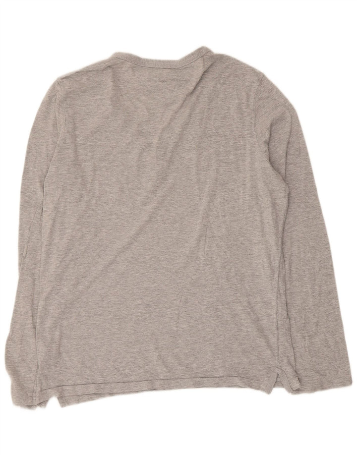Top feminino Tommy Hilfiger manga comprida UK 14 algodão cinza médio