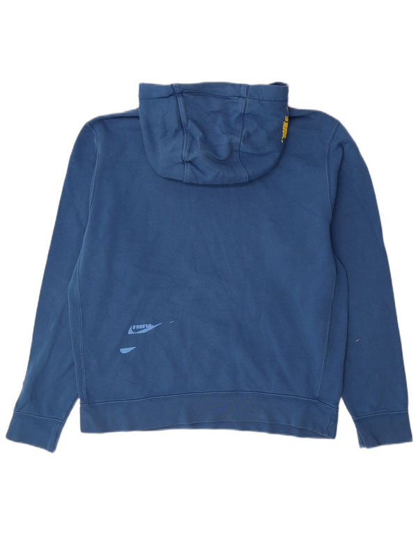 Jumper com capuz gráfico masculino Nike médio azul algodão