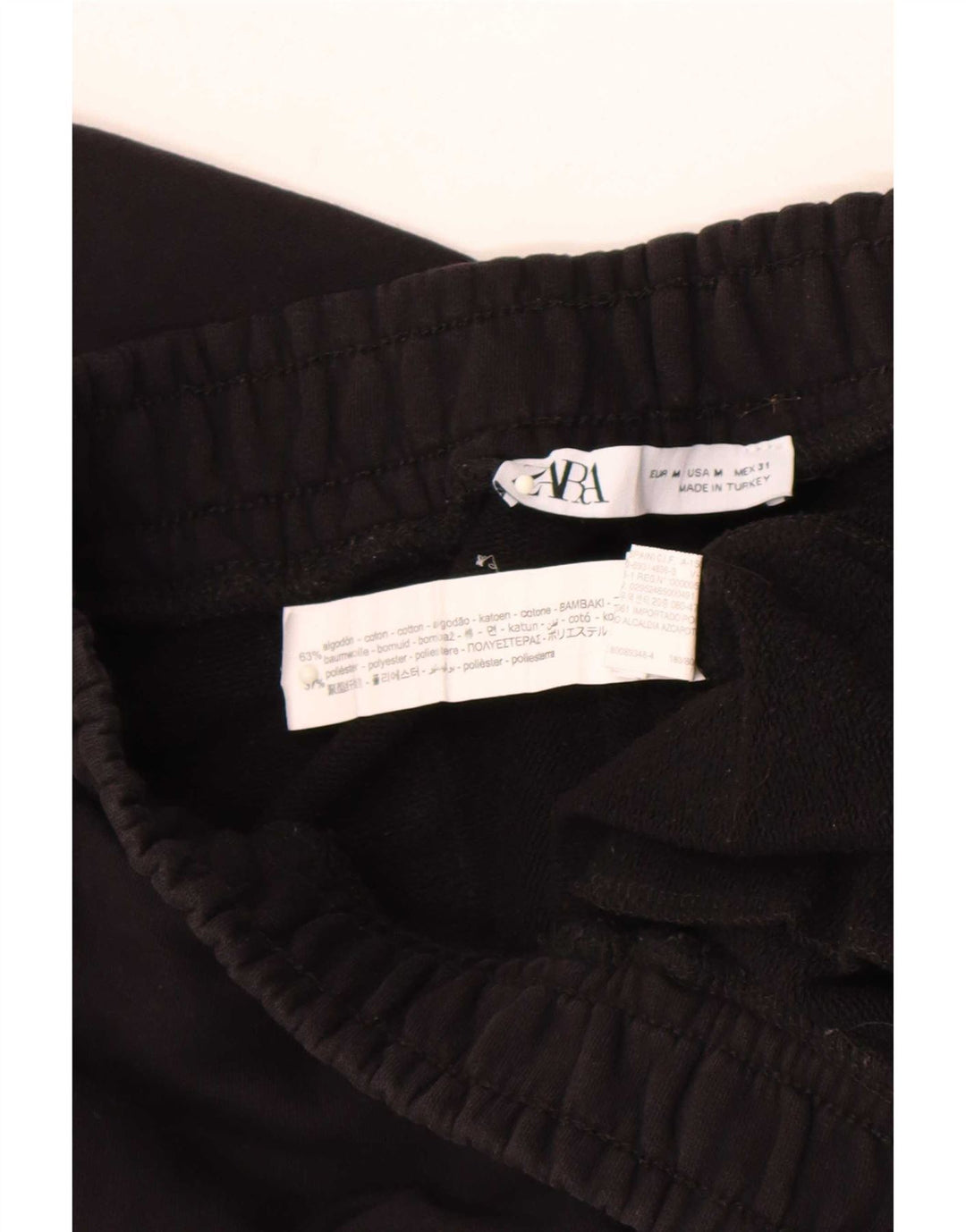 Zara Calça de treino masculina Joggers médio preto algodão