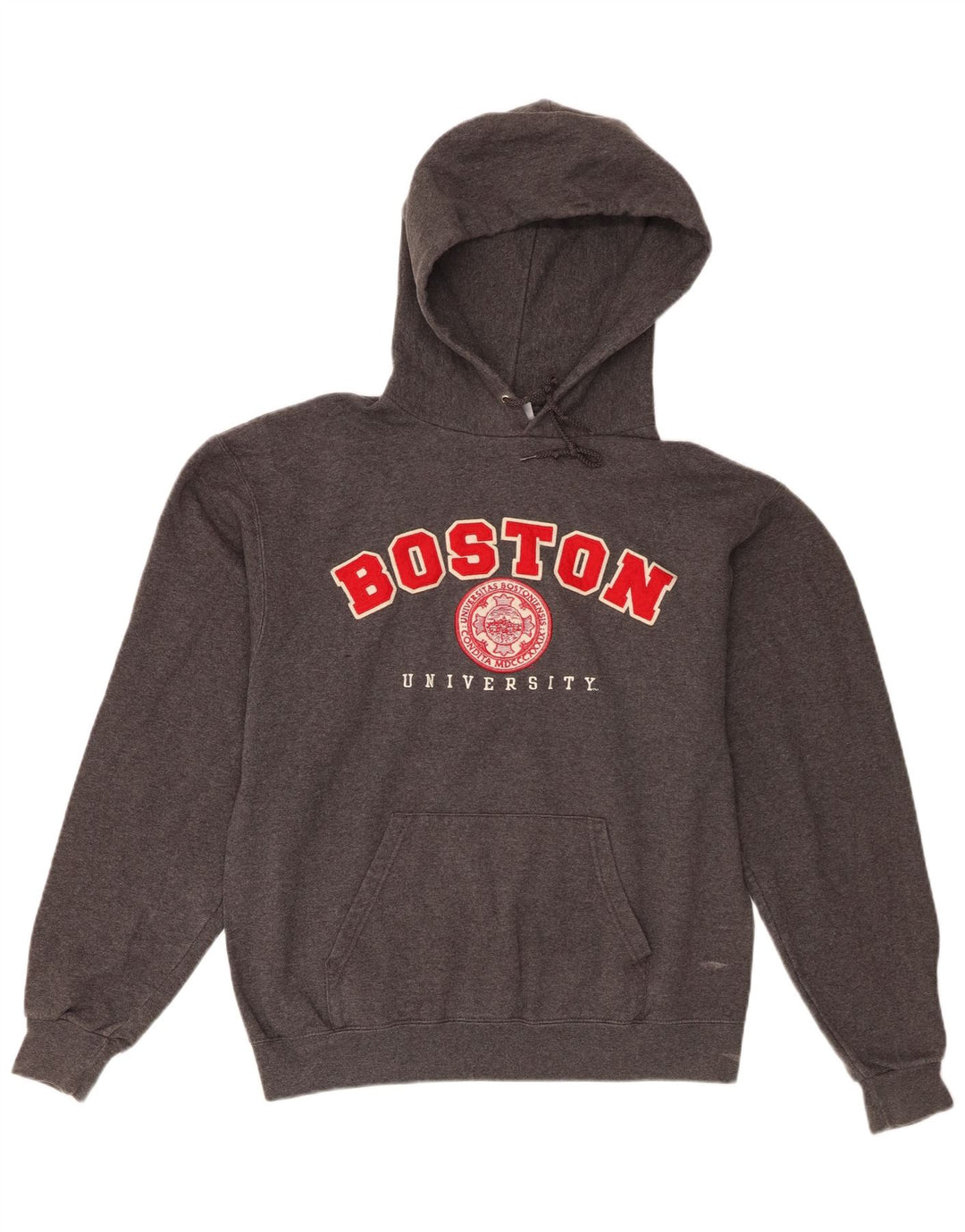 Jumper masculino com capuz gráfico Champion Boston University cinza médio manchado