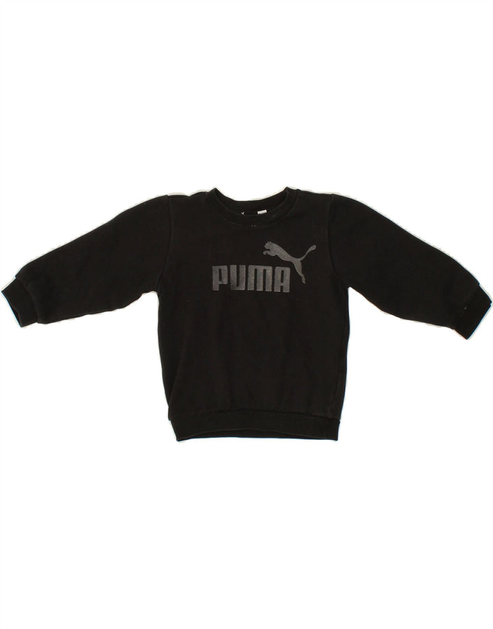 PUMA Baby Girls Graphic Sweatshirt Jumper 18-24 Months Black Cotton Vintage Puma and Second-Hand Puma from Messina Hembry 