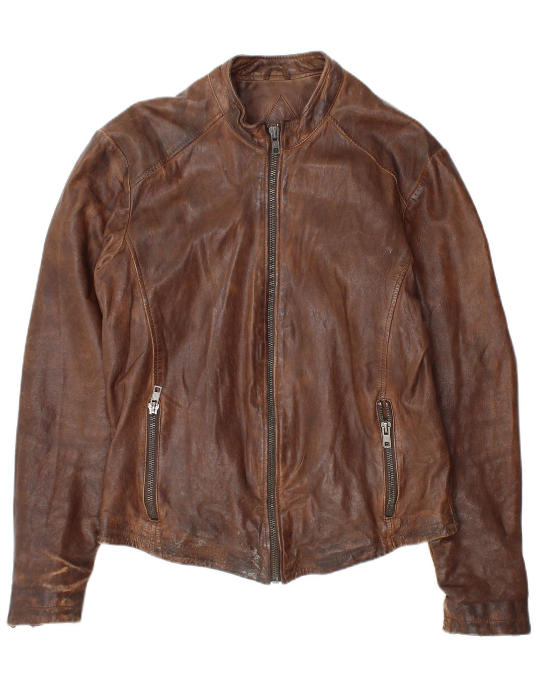 Jaqueta de couro masculina Be Edgy Reino Unido 40 grande couro marrom