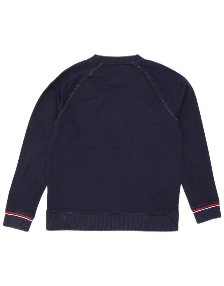 Fila moletom gráfico masculino jumper médio azul marinho algodão