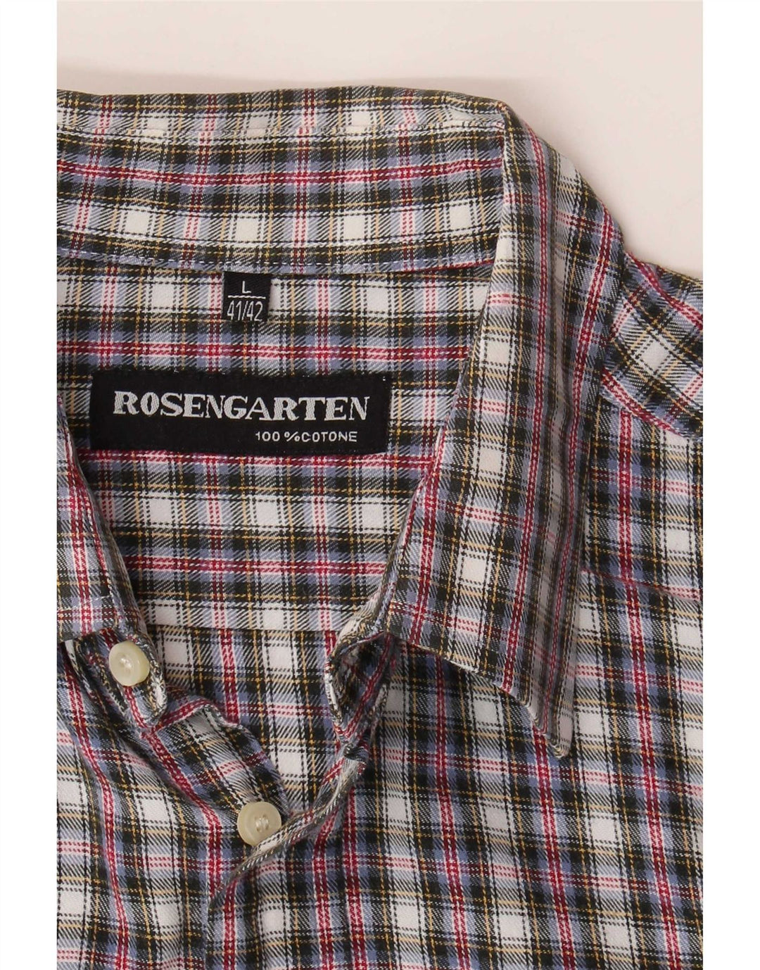 Camisa masculina de flanela Rosengarten tamanho 41/42 grande algodão xadrez multicolorido