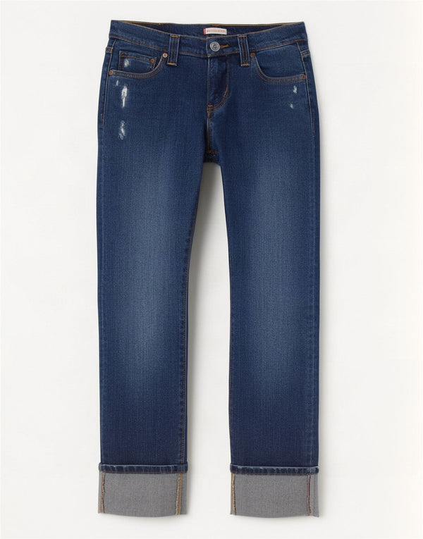 Jeans feminino Levi's Distressed Slim US 5 médio W30 L26 algodão azul