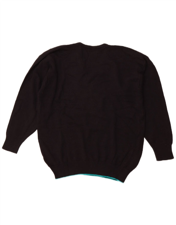 Suéter masculino PRINGLE com decote em V XL preto Argyle/acrílico diamante