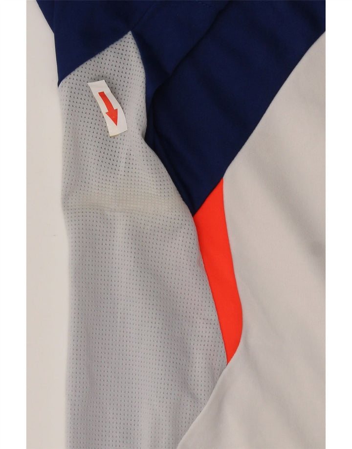 Camiseta masculina Adidas Top médio branco colorblock poliéster