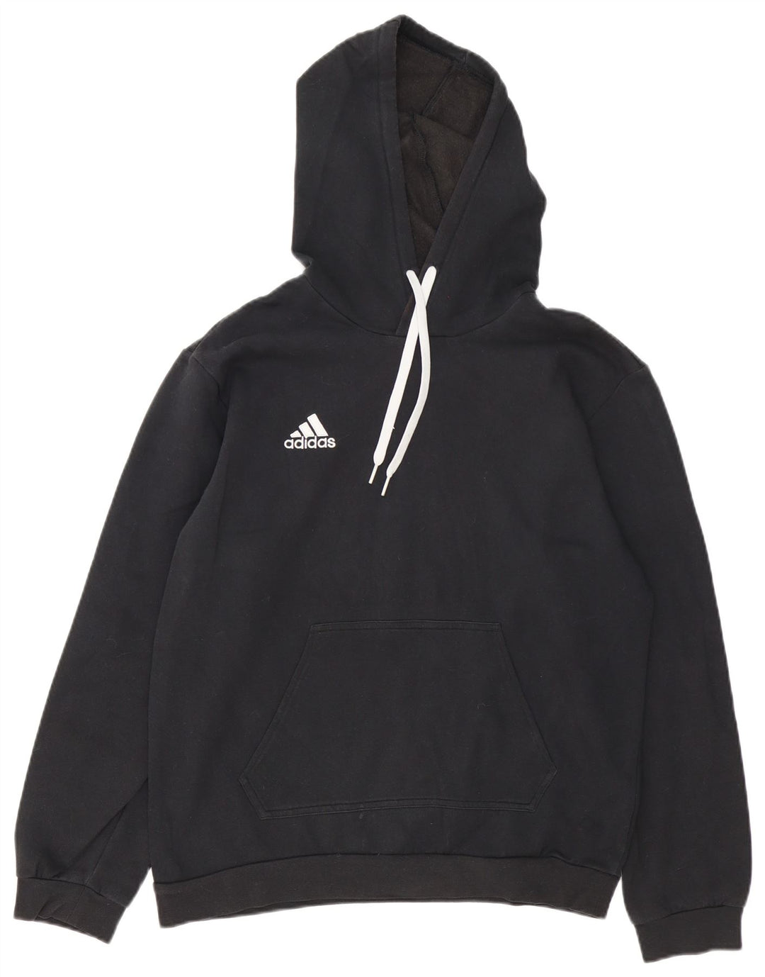 Adidas Mens Hoodie Jumper Médio Algodão Preto