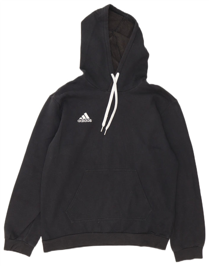 Adidas Mens Hoodie Jumper Médio Algodão Preto