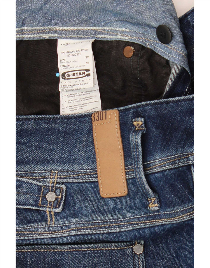 Calça jeans feminina G-Star 3301 Slim W32 L32 azul marinho algodão