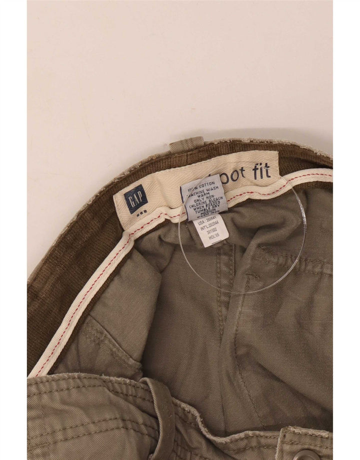 Calça masculina Bootcut Chino da Gap W33 L32 algodão cáqui