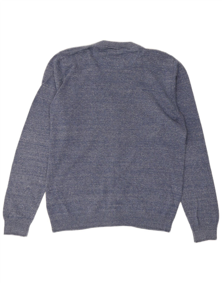 Suéter cardigã masculino JACK & JONES algodão azul médio