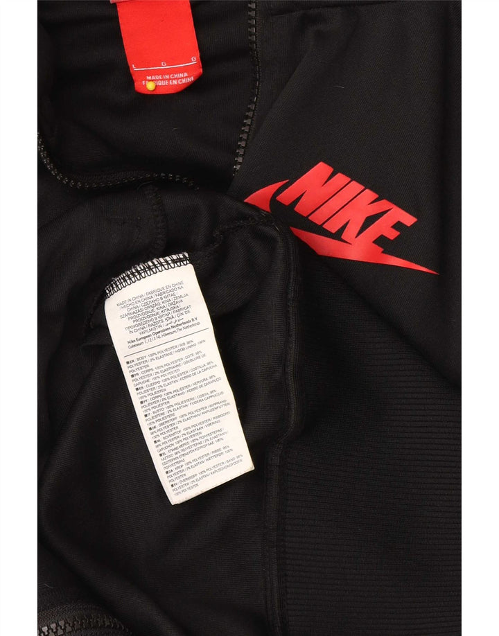 Suéter masculino Nike Air Zip com capuz grande preto colorido bloco de poliéster