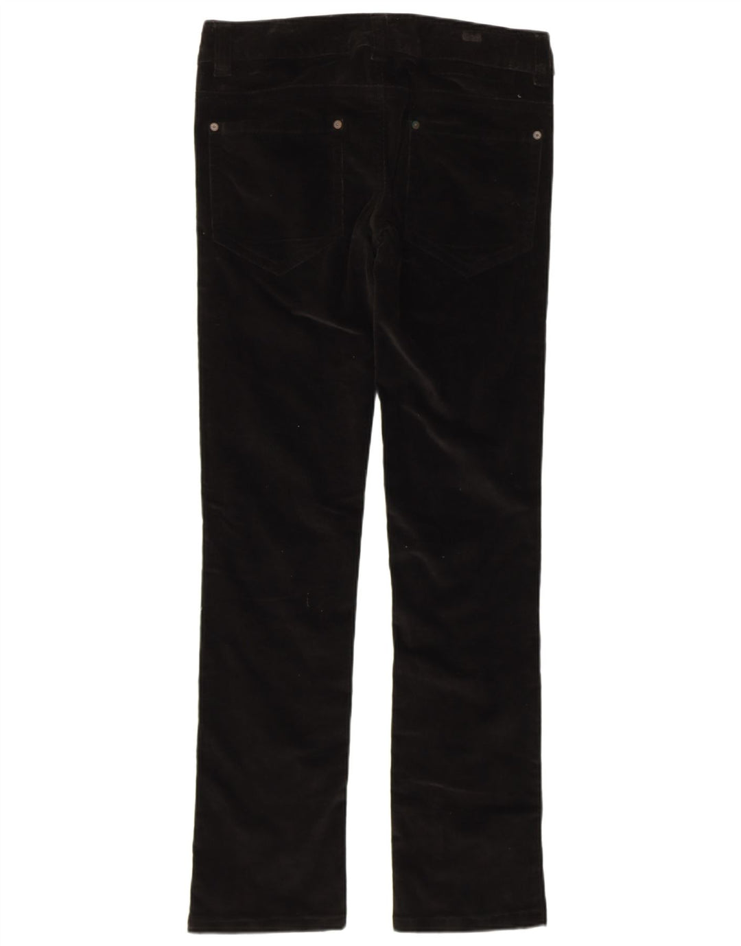 Calça feminina de veludo cotelê BENETTON IT 42 médio W32 L32 algodão preto