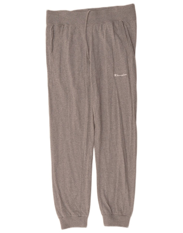 Calça de treino feminina Champion Joggers UK 14 algodão manchado cinza médio