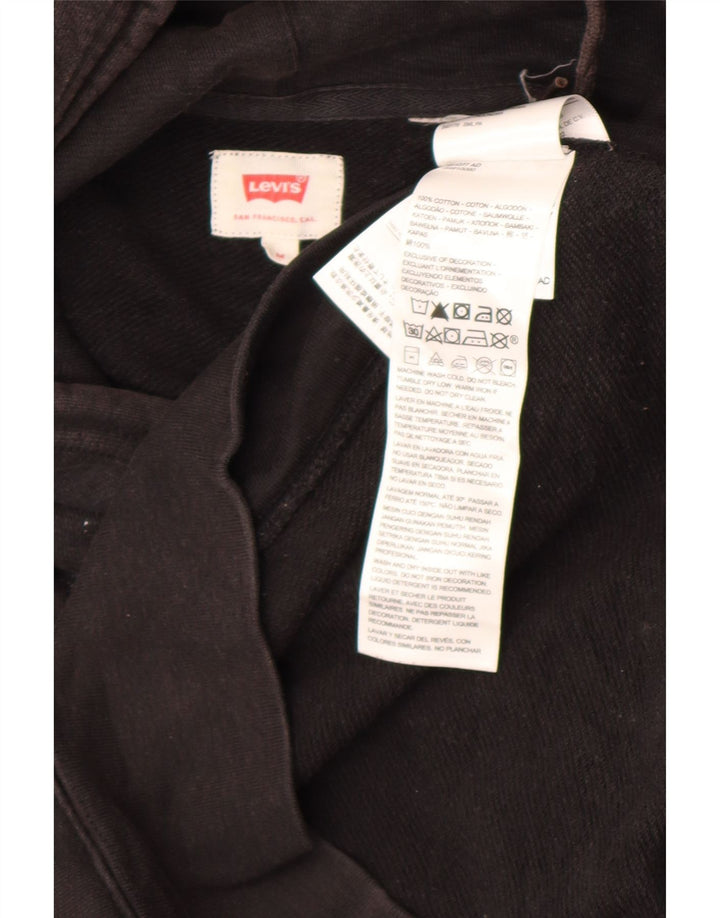 Moletom com capuz gráfico masculino Levi's médio preto algodão