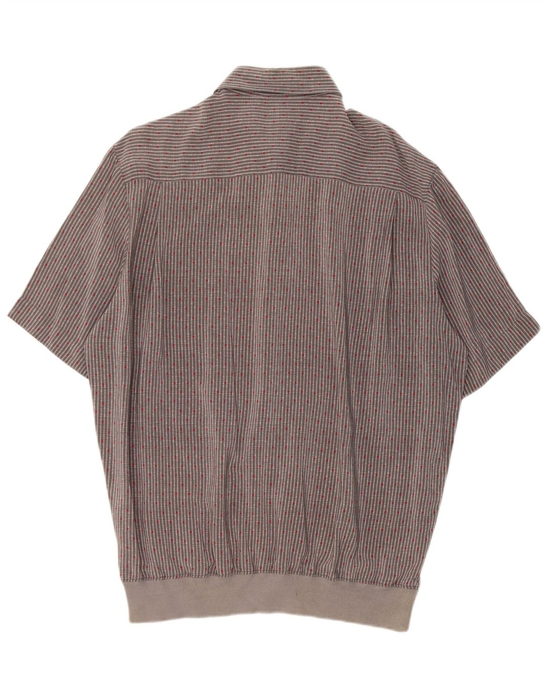 Camisa masculina de manga curta Gran Sasso XL cinza listrada de seda