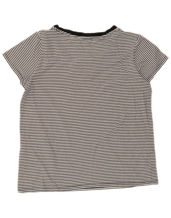 Camiseta feminina Levi's UK 14 grande algodão listrado preto