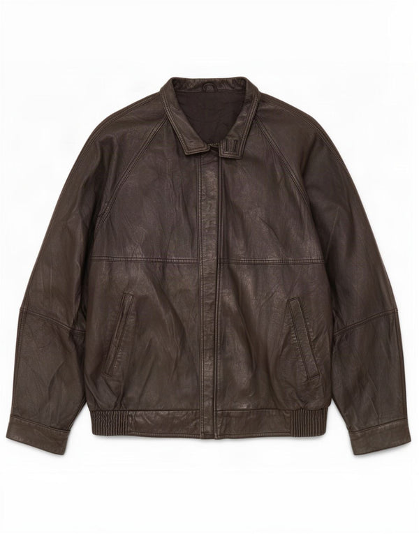 Jaqueta de couro masculina Alta Moda Firenze IT 56 3XL preta