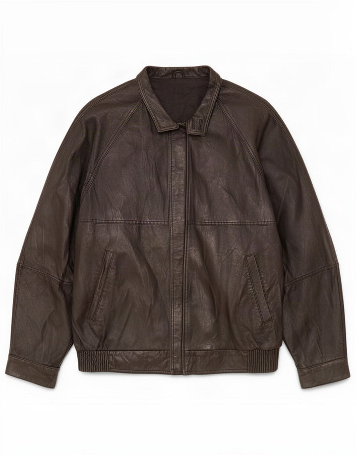 Jaqueta de couro masculina Alta Moda Firenze IT 56 3XL preta