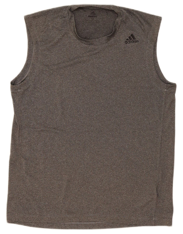 Adidas Mens Colete Top Cinza Médio Poliéster
