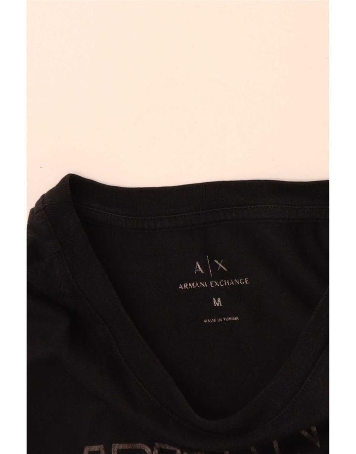 Camiseta feminina gráfica Armani Exchange Top UK 14 médio preto