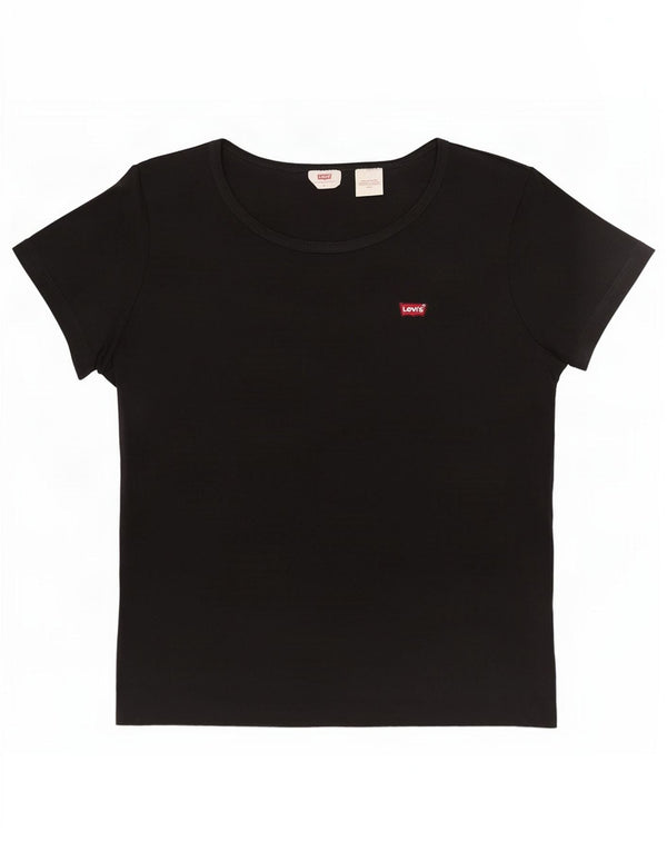 Camiseta feminina Levi's UK 14 grande algodão preto
