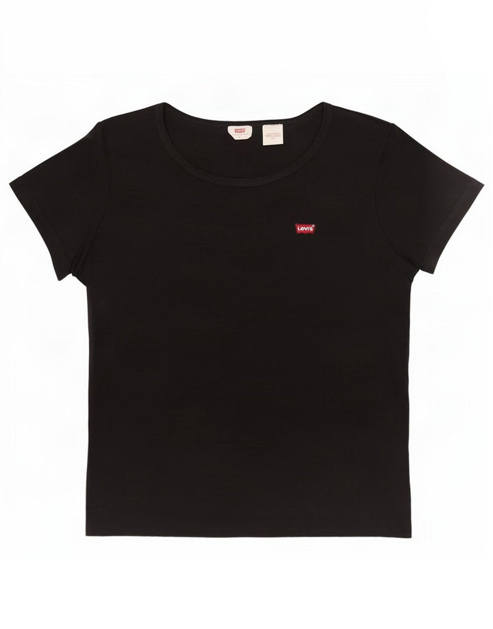 Camiseta feminina Levi's UK 14 grande algodão preto