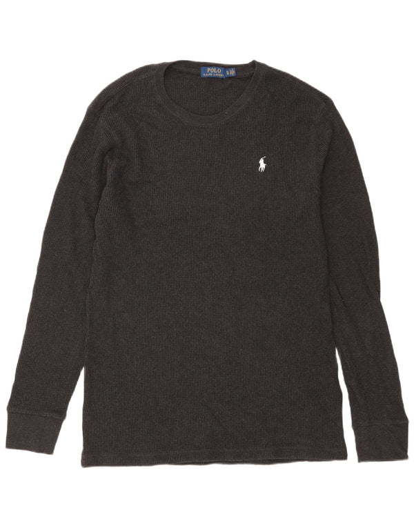 POLO RALPH LAUREN Top masculino manga comprida XL algodão cinza