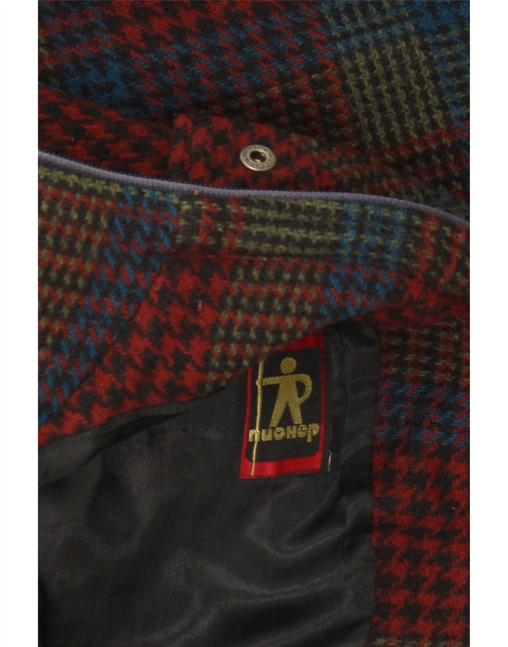 Jaqueta bomber masculina vintage UK 36 pequena houndstooth vermelha