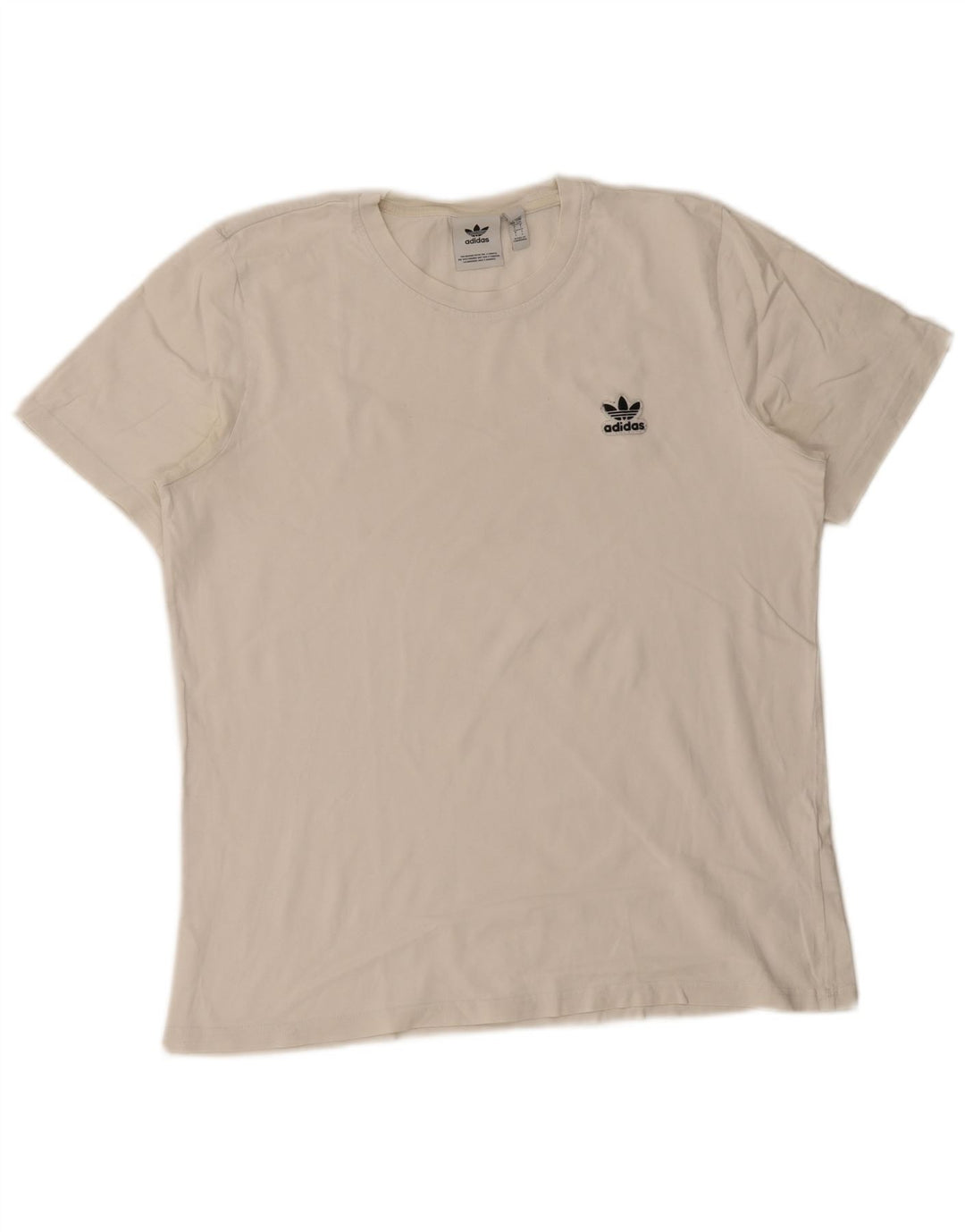 Adidas Mens Camiseta Top Grande Algodão Branco
