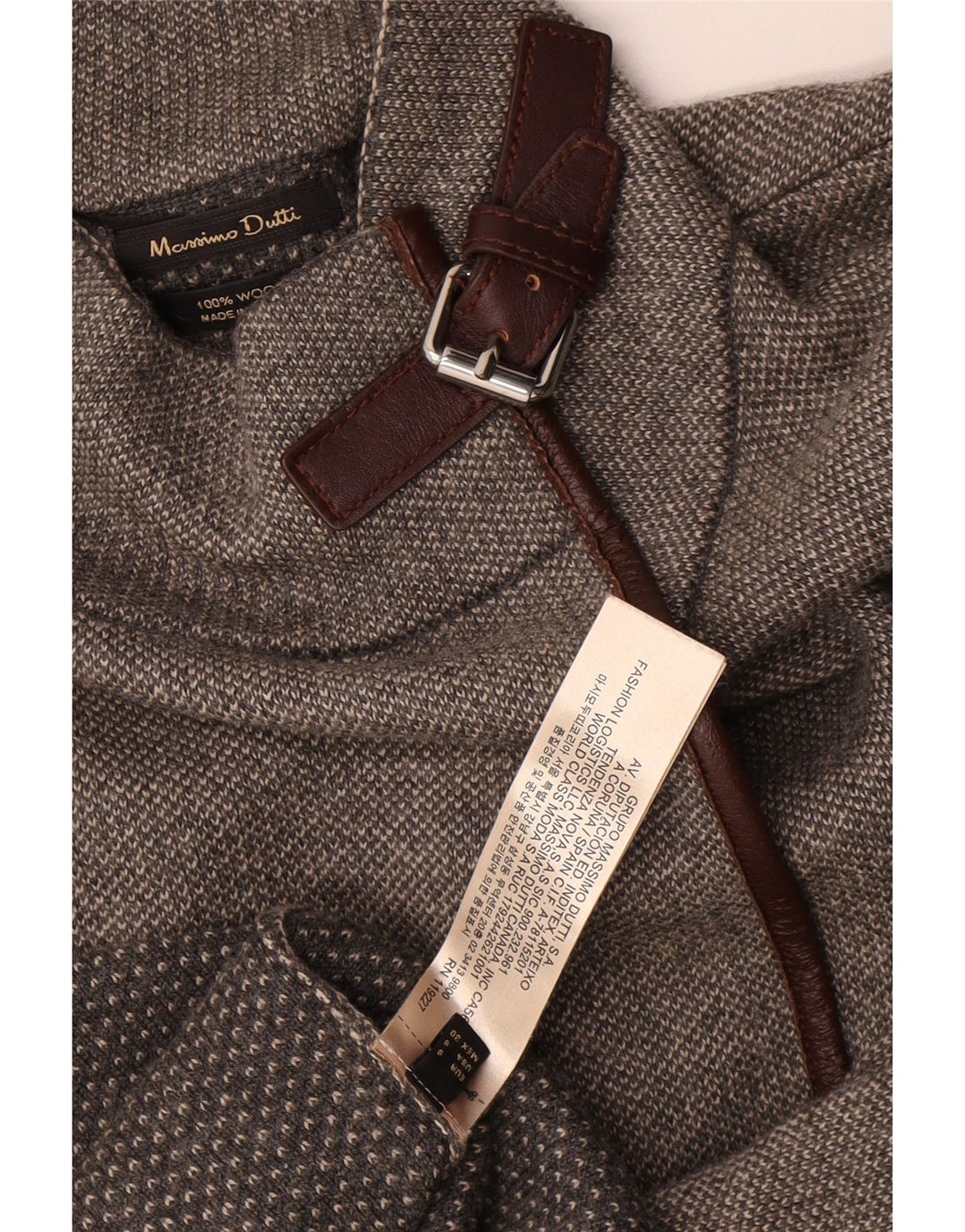Suéter cardigã feminino grande de manga 3/4 Massimo Dutti Reino Unido 10 pequeno cinza