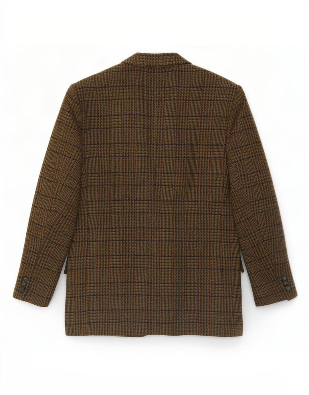 Jaqueta blazer masculina vintage com 2 botões IT 54 2XL lã cáqui Houndstooth