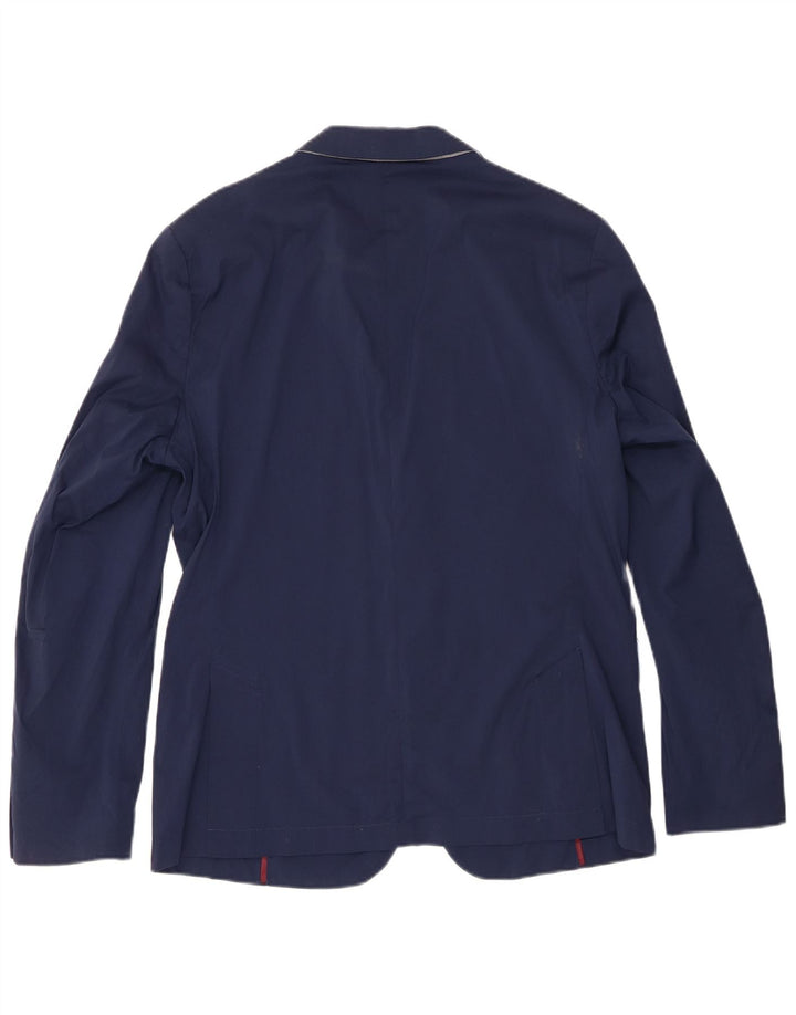 Jaqueta blazer masculina Zara com 2 botões EU 54 XL azul marinho algodão