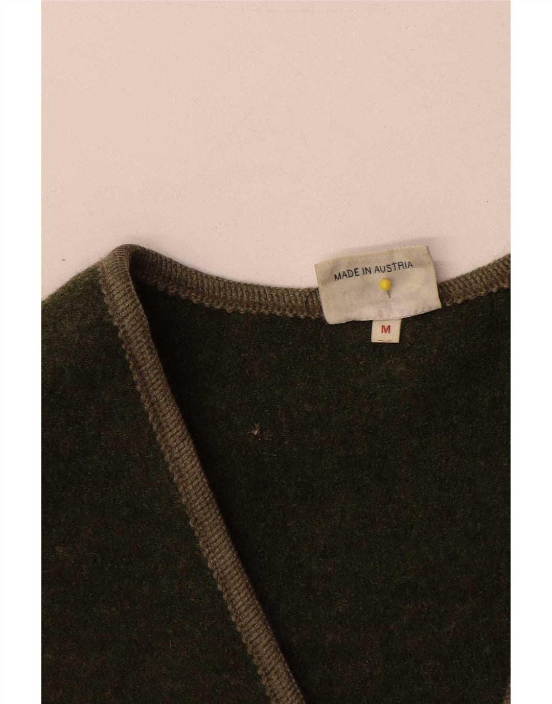 Colete feminino vintage UK 14 lã cáqui médio