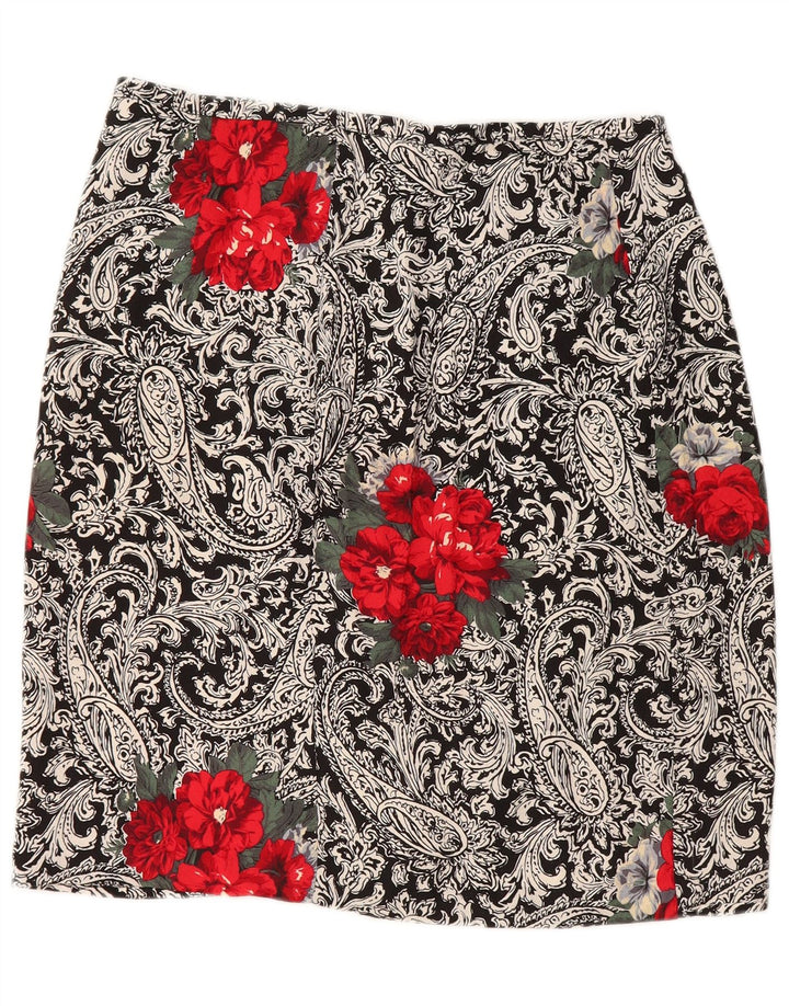 Saia feminina VINTAGE W30 Paisley preto médio
