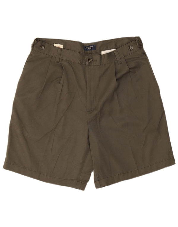 Dockers Mens Pegged Chino Shorts W34 Grande Poliéster Cáqui