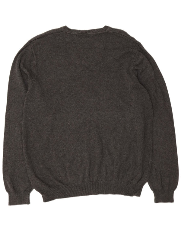 Suéter masculino Marks & Spencer com ajuste regular e decote em V XL algodão cinza